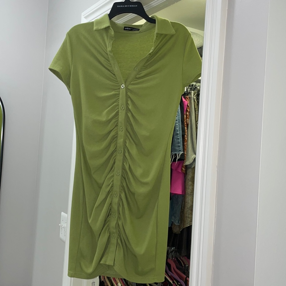 button down mini dress